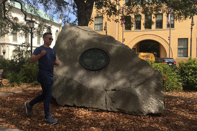 Private Walking Tour of Historic Savannah - Sorrel Weed House: gray brick, courtyard walls, and fingerprints