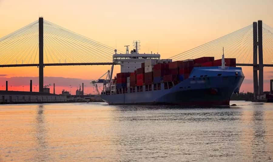 Savannah: Cruise Port Tour - The route: from Talmadge Memorial Bridge to close port views
