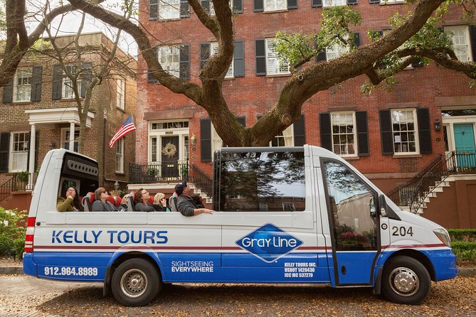 Savannah Open Top Panoramic City Tour with Live Narration - St. John the Baptist Cathedral and Lafayette Square homes