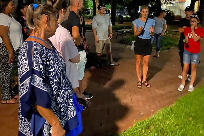 Savannah's 13 Ghosts, Voodoo, Murder & Mystery Tour - Forsyth Park at night: where the atmosphere does half the work